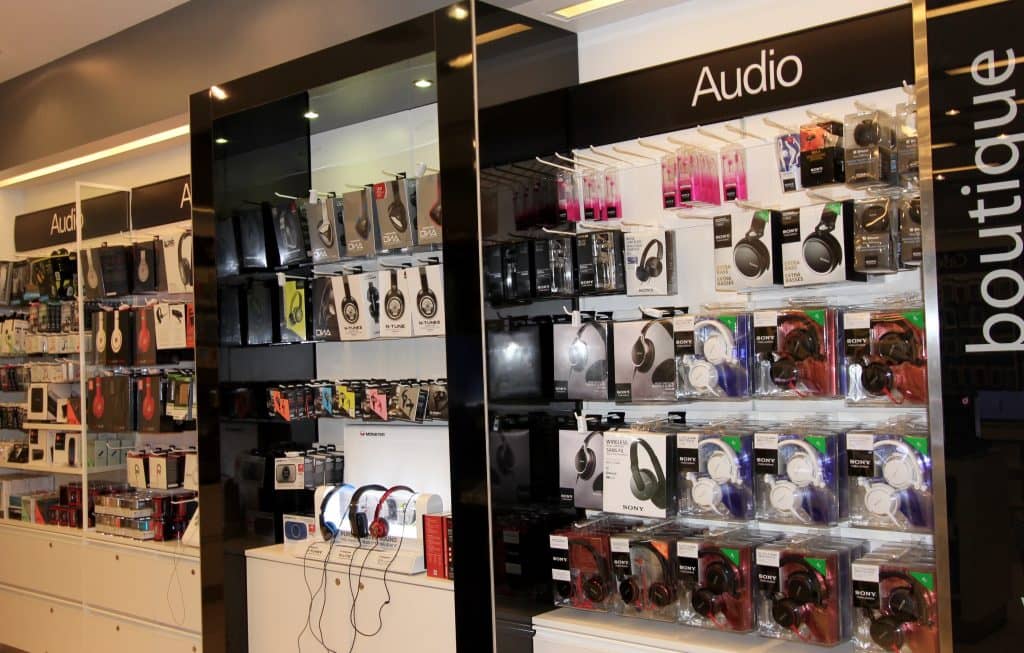 Airport store for headphones and other great options for when you fly