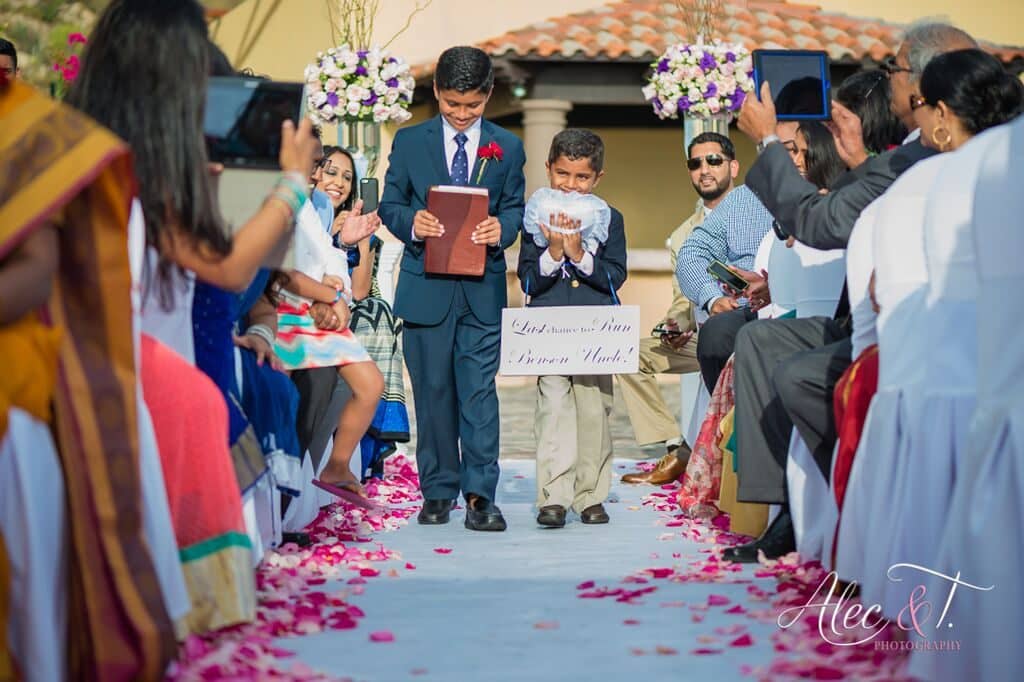 Ring Bearers are very adorable coming up the aisle 