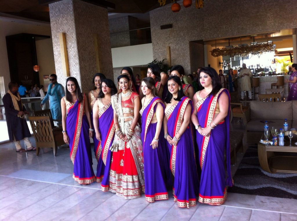  bride and bridesmaids for indian wedding 