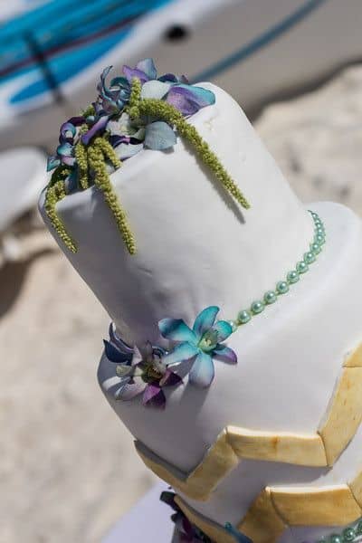 really nice wedding cake on beach
