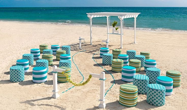 Hard Rock Hotels Seaglass collection perfect for beach ceremonies Liz Moore Weddings loves the colours