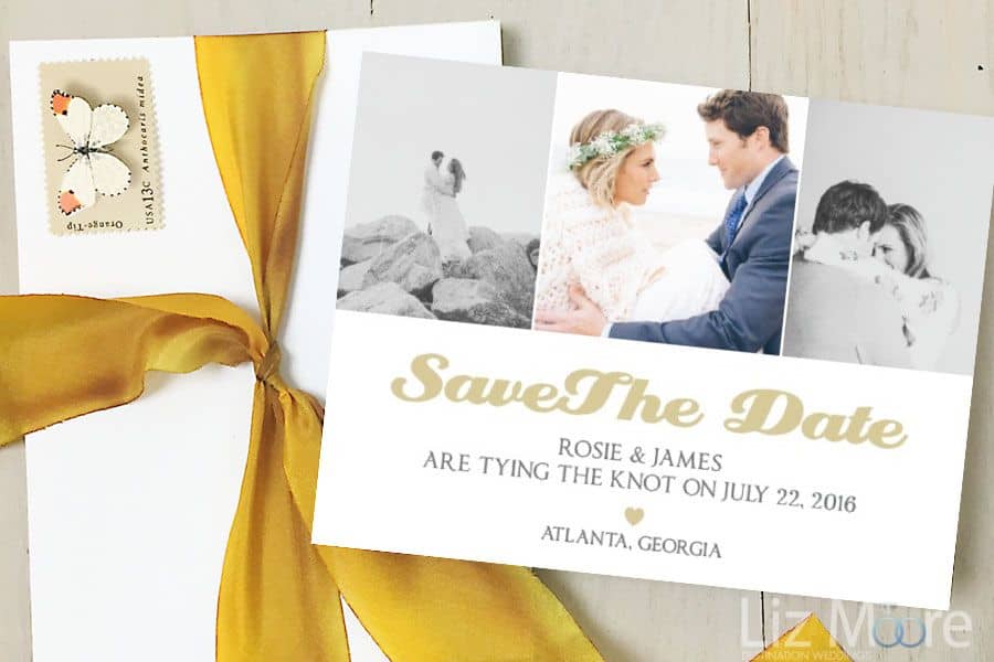 Wedding guest book and matching save the date 