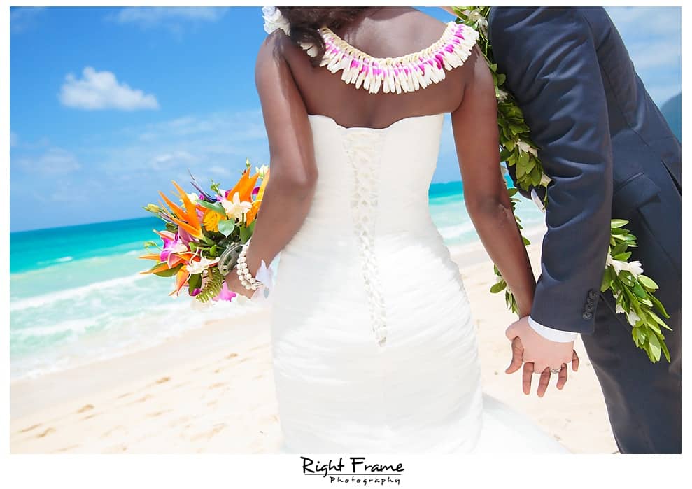 11 Hawaii-Destination-Wedding bride and groom on beach